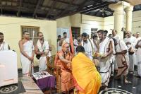 H.H. Swamiji at the Shri Chenna Keshava Narayan Temple. Chitrapur, Shirali. (25 Sep 2024)